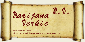 Marijana Verkić vizit kartica